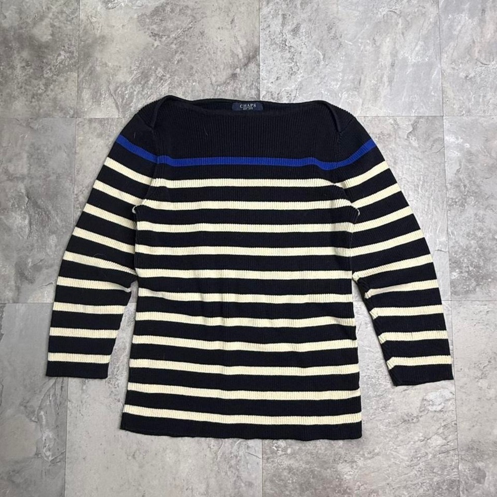 Chaps striped long sleeve striped top
